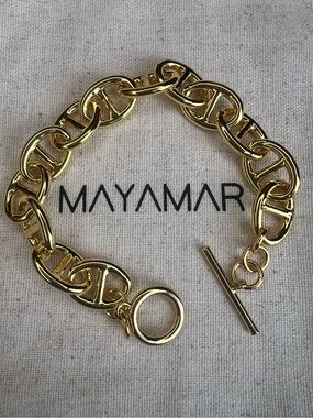 MAYAMAR 24k Gold Link Chain Bracelet NWOT